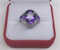 Sterling Silver Purple Amethyst Ring, beautiful