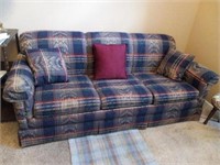 Plaid sofa hide-a-bed