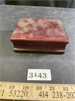 Wooden Book Looking Box w/ Clock