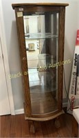 Upright Wooden Display Cabinet W/ Claw Feet