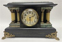 Antique Gilbert 3-Pillar Mantle Clock