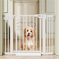 Baby Gate for Stairs No Drill White 29.5-51w30h