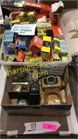 Vintage photography equipment, TV components