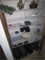 hamper,cat,iron,towels & misc items