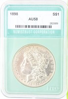 Coin 1898 Morgan Silver Dollar NTC AU58