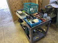 Plastic Shop Cart & Contents