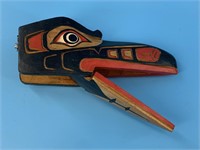 Imported Tlingit style 7" wood carved raven mask
