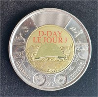 Commemorative D-Day Canadian Toonie - 2 Dollar