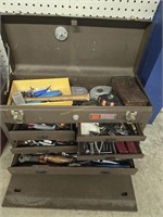 Pair of tool boxes with tools