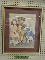 Framed child's print by Pat Young 18x 22. O