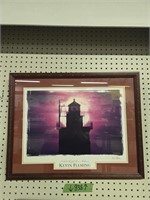Signed Kevin Fleming lighthouse print and