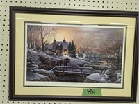 Signed. Terry redlin print heading home