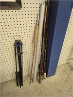 Fishing rod and metal stand