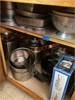 Pots and pans cabinet lot