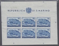 San Marino Stamps #C62b imperforate sheet of 6, mi