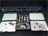 3 Small Cases with Fishing Flies