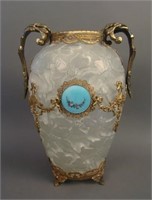 12” Tall Consolidated Dogwood Vase in Ormalu