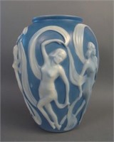 11 ½” Tall Phoenix Dancing Ladies Vase – Blue