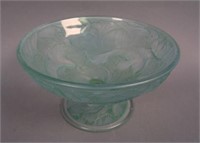 6” Consolidated Fish Stemmed Round ftd. Compote –