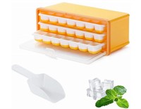 Silicone Ice Cube Tray for Freezer w/Lid and Bin
