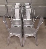 (AF) Metal Chairs. (17" X 15") Bidding 8 X The