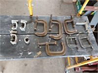 6 c-clamps, topper clamps and milling clamp