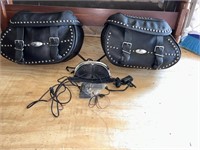 Saddles bags & speaker for motorcycle