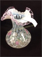 Fenton Opalescent Hand Painted Vase