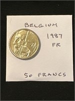 Belgium 1987FR  50 Francs Coin