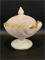 Pink Crown Tuscan Cambridge Candy Dish Glass Sea