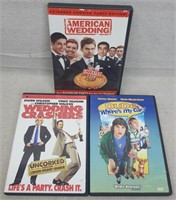 C12) 3 DVDs Movies Comedy Wedding Crashers