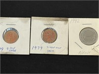 2 Canadian 1C & 5C Coins