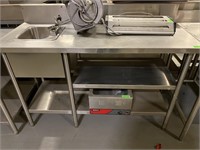 Stainless Steel  Work Table With Sink - 57" x 24"