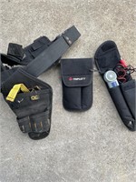 Tool belt, electrical detector, soldering iron