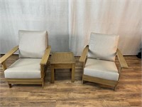 Pair of At Leisure Patio Chairs w/Side Table