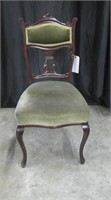 ANTIQUE CARVED FRENCH MAHOGANY CHAIR