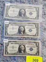 3 SILVER CERTIFICATES: 57, 57A, 57B