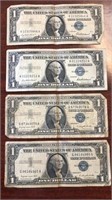 (2)1957 & (2)1957A  Blue Seal Silver Certificates