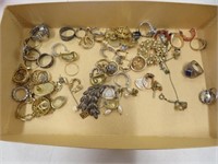 Rings and earrings, some sterling