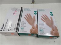 3 boxes of large plastic gloves, new