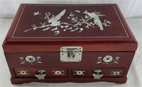 Asian Mother of Pearl Inlaid Jewelry Box