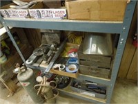 Contents of shelf - 2 tanks, drill bits, etc.