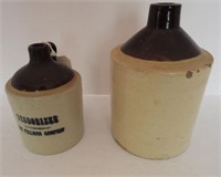 (2) antique stoneware  jugs including The