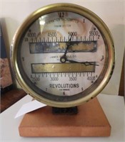 Antique Railroad Vibration Tachometer mounted