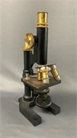 Brass Leitz Wetzlar 3 Lens Microscope