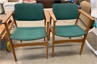 Pair of Mid Century Teak Arm Chairs