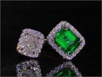 2.6ct Colombian Emerald Diamond Ring 18K Gold