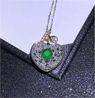 0.6ct Natural Emerald Pendant 18K Gold