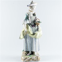 LARGE MEISSEN FIGURE OF A MAIDEN