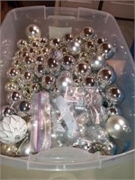 Silver white balls for wedding or decor in